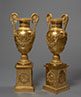 A pair of finely chased gilt bronze amphora-form vases of the Empire period, signed THOMIRE A PARIS
Paris, circa 1805 